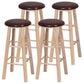 Industrial Style Bar-stool with Wooden Legs Round Seat for Kitchen Bar Brown 4 Piece Set Clearhalo 'Bar Furniture' 'Bar Stools' 'bar_stools' 'furn' 'furn_bar_stools' 'furniture_bar_stools' 'Kitchen & Dining Furniture' 'kitchen&dining_furn' 'kitchen' 'kitchen_furn' Furniture' 4664293