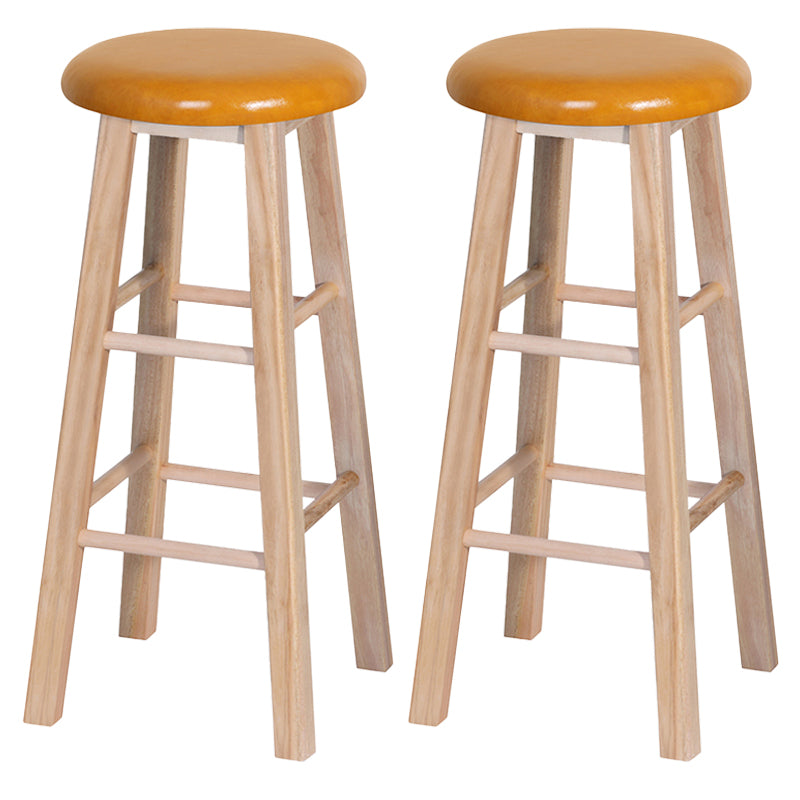 Industrial Style Bar-stool with Wooden Legs Round Seat for Kitchen Bar Yellow 2 Piece Set Clearhalo 'Bar Furniture' 'Bar Stools' 'bar_stools' 'furn' 'furn_bar_stools' 'furniture_bar_stools' 'Kitchen & Dining Furniture' 'kitchen&dining_furn' 'kitchen' 'kitchen_furn' Furniture' 4664297