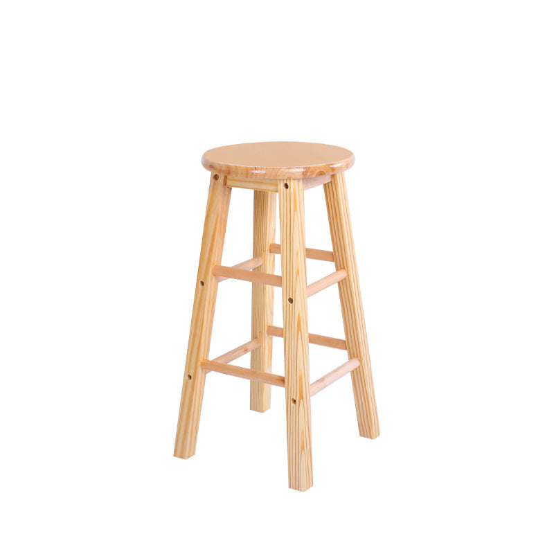 Industrial Style Bar-stool with Wooden Legs Round Seat for Kitchen Bar Natural 1 Piece Counter Stool (24"H) Clearhalo 'Bar Furniture' 'Bar Stools' 'bar_stools' 'furn' 'furn_bar_stools' 'furniture_bar_stools' 'Kitchen & Dining Furniture' 'kitchen&dining_furn' 'kitchen' 'kitchen_furn' Furniture' 4664299