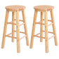 Industrial Style Bar-stool with Wooden Legs Round Seat for Kitchen Bar Natural 2 Piece Set Counter Stool (24"H) Clearhalo 'Bar Furniture' 'Bar Stools' 'bar_stools' 'furn' 'furn_bar_stools' 'furniture_bar_stools' 'Kitchen & Dining Furniture' 'kitchen&dining_furn' 'kitchen' 'kitchen_furn' Furniture' 4664300