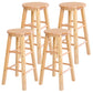 Industrial Style Bar-stool with Wooden Legs Round Seat for Kitchen Bar Natural 4 Piece Set Counter Stool (24"H) Clearhalo 'Bar Furniture' 'Bar Stools' 'bar_stools' 'furn' 'furn_bar_stools' 'furniture_bar_stools' 'Kitchen & Dining Furniture' 'kitchen&dining_furn' 'kitchen' 'kitchen_furn' Furniture' 4664301
