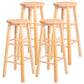 Industrial Style Bar-stool with Wooden Legs Round Seat for Kitchen Bar Natural 4 Piece Set Clearhalo 'Bar Furniture' 'Bar Stools' 'bar_stools' 'furn' 'furn_bar_stools' 'furniture_bar_stools' 'Kitchen & Dining Furniture' 'kitchen&dining_furn' 'kitchen' 'kitchen_furn' Furniture' 4664304