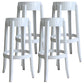 Modern Armless Stackable Counter Stool Plastic Living Room Bar Stool with Plastic Seat White 4 Piece Set Clearhalo 'Bar Furniture' 'Bar Stools' 'bar_stools' 'furn' 'furn_bar_stools' 'furniture_bar_stools' 'Kitchen & Dining Furniture' 'kitchen&dining_furn' 'kitchen' 'kitchen_furn' Furniture' 4664316