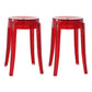 Modern Armless Stackable Counter Stool Plastic Living Room Bar Stool with Plastic Seat Red 2 Piece Set Clearhalo 'Bar Furniture' 'Bar Stools' 'bar_stools' 'furn' 'furn_bar_stools' 'furniture_bar_stools' 'Kitchen & Dining Furniture' 'kitchen&dining_furn' 'kitchen' 'kitchen_furn' Furniture' 4664319
