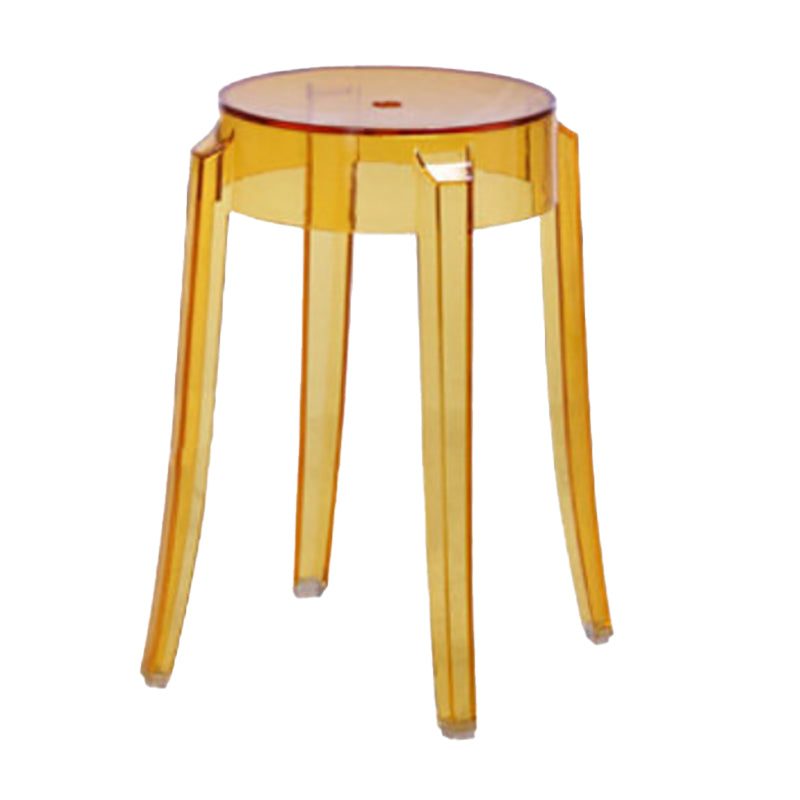 Modern Armless Stackable Counter Stool Plastic Living Room Bar Stool with Plastic Seat Yellow 1 Piece Clearhalo 'Bar Furniture' 'Bar Stools' 'bar_stools' 'furn' 'furn_bar_stools' 'furniture_bar_stools' 'Kitchen & Dining Furniture' 'kitchen&dining_furn' 'kitchen' 'kitchen_furn' Furniture' 4664324
