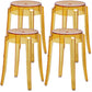 Modern Armless Stackable Counter Stool Plastic Living Room Bar Stool with Plastic Seat Yellow 4 Piece Set Clearhalo 'Bar Furniture' 'Bar Stools' 'bar_stools' 'furn' 'furn_bar_stools' 'furniture_bar_stools' 'Kitchen & Dining Furniture' 'kitchen&dining_furn' 'kitchen' 'kitchen_furn' Furniture' 4664327