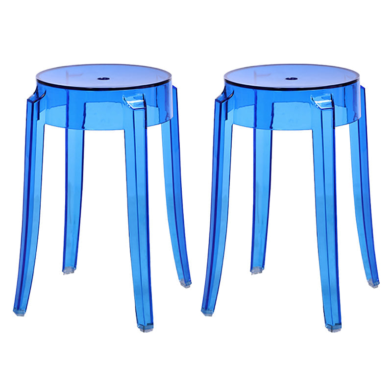 Modern Armless Stackable Counter Stool Plastic Living Room Bar Stool with Plastic Seat Blue 2 Piece Set Clearhalo 'Bar Furniture' 'Bar Stools' 'bar_stools' 'furn' 'furn_bar_stools' 'furniture_bar_stools' 'Kitchen & Dining Furniture' 'kitchen&dining_furn' 'kitchen' 'kitchen_furn' Furniture' 4664331