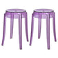 Modern Armless Stackable Counter Stool Plastic Living Room Bar Stool with Plastic Seat Purple 2 Piece Set Clearhalo 'Bar Furniture' 'Bar Stools' 'bar_stools' 'furn' 'furn_bar_stools' 'furniture_bar_stools' 'Kitchen & Dining Furniture' 'kitchen&dining_furn' 'kitchen' 'kitchen_furn' Furniture' 4664336