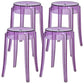 Modern Armless Stackable Counter Stool Plastic Living Room Bar Stool with Plastic Seat Purple 4 Piece Set Clearhalo 'Bar Furniture' 'Bar Stools' 'bar_stools' 'furn' 'furn_bar_stools' 'furniture_bar_stools' 'Kitchen & Dining Furniture' 'kitchen&dining_furn' 'kitchen' 'kitchen_furn' Furniture' 4664337