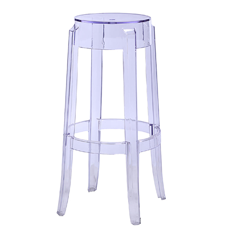 Modern Armless Stackable Counter Stool Plastic Living Room Bar Stool with Plastic Seat Clear 1 Piece Clearhalo 'Bar Furniture' 'Bar Stools' 'bar_stools' 'furn' 'furn_bar_stools' 'furniture_bar_stools' 'Kitchen & Dining Furniture' 'kitchen&dining_furn' 'kitchen' 'kitchen_furn' Furniture' 4664338
