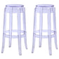 Modern Armless Stackable Counter Stool Plastic Living Room Bar Stool with Plastic Seat Clear 2 Piece Set Clearhalo 'Bar Furniture' 'Bar Stools' 'bar_stools' 'furn' 'furn_bar_stools' 'furniture_bar_stools' 'Kitchen & Dining Furniture' 'kitchen&dining_furn' 'kitchen' 'kitchen_furn' Furniture' 4664339