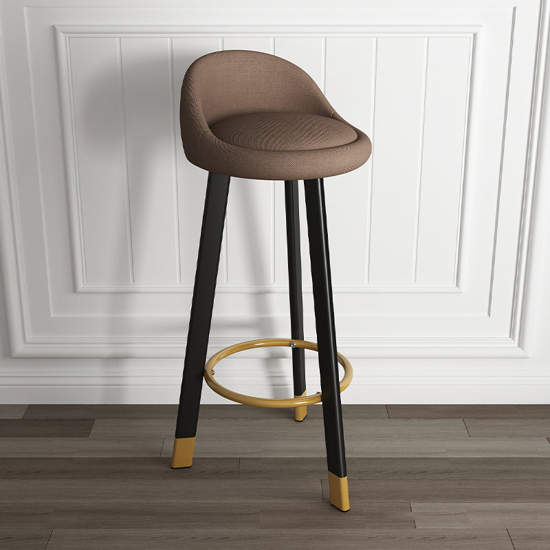 Scandinavian Style Bar-stool with Steel Legs Single Counter Stool for Kitchen Bar Coffee Black Clearhalo 'Bar Furniture' 'Bar Stools' 'bar_stools' 'furn' 'furn_bar_stools' 'furniture_bar_stools' 'Kitchen & Dining Furniture' 'kitchen&dining_furn' 'kitchen' 'kitchen_furn' Furniture' 4664344