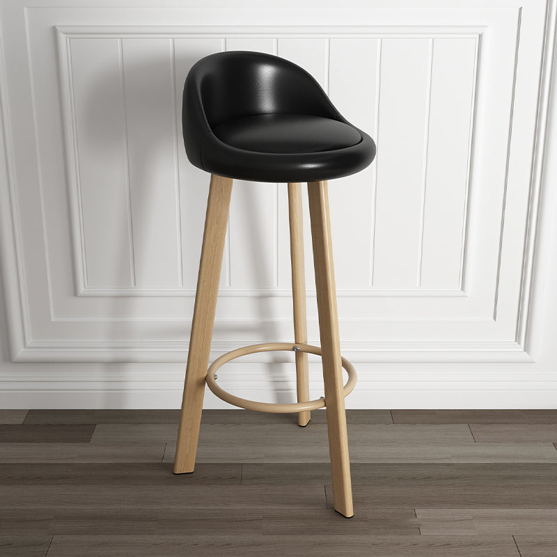 Scandinavian Style Bar-stool with Steel Legs Single Counter Stool for Kitchen Bar Black Yellow Clearhalo 'Bar Furniture' 'Bar Stools' 'bar_stools' 'furn' 'furn_bar_stools' 'furniture_bar_stools' 'Kitchen & Dining Furniture' 'kitchen&dining_furn' 'kitchen' 'kitchen_furn' Furniture' 4664349