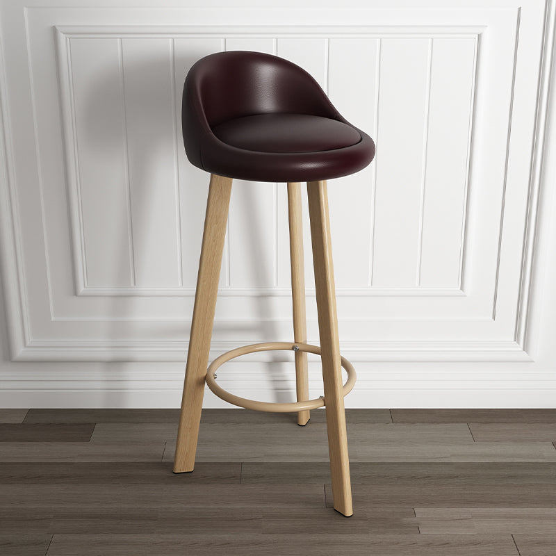 Scandinavian Style Bar-stool with Steel Legs Single Counter Stool for Kitchen Bar Brown Yellow Clearhalo 'Bar Furniture' 'Bar Stools' 'bar_stools' 'furn' 'furn_bar_stools' 'furniture_bar_stools' 'Kitchen & Dining Furniture' 'kitchen&dining_furn' 'kitchen' 'kitchen_furn' Furniture' 4664357