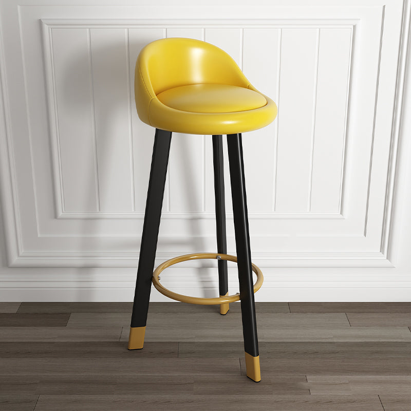 Scandinavian Style Bar-stool with Steel Legs Single Counter Stool for Kitchen Bar Yellow Black Clearhalo 'Bar Furniture' 'Bar Stools' 'bar_stools' 'furn' 'furn_bar_stools' 'furniture_bar_stools' 'Kitchen & Dining Furniture' 'kitchen&dining_furn' 'kitchen' 'kitchen_furn' Furniture' 4664360