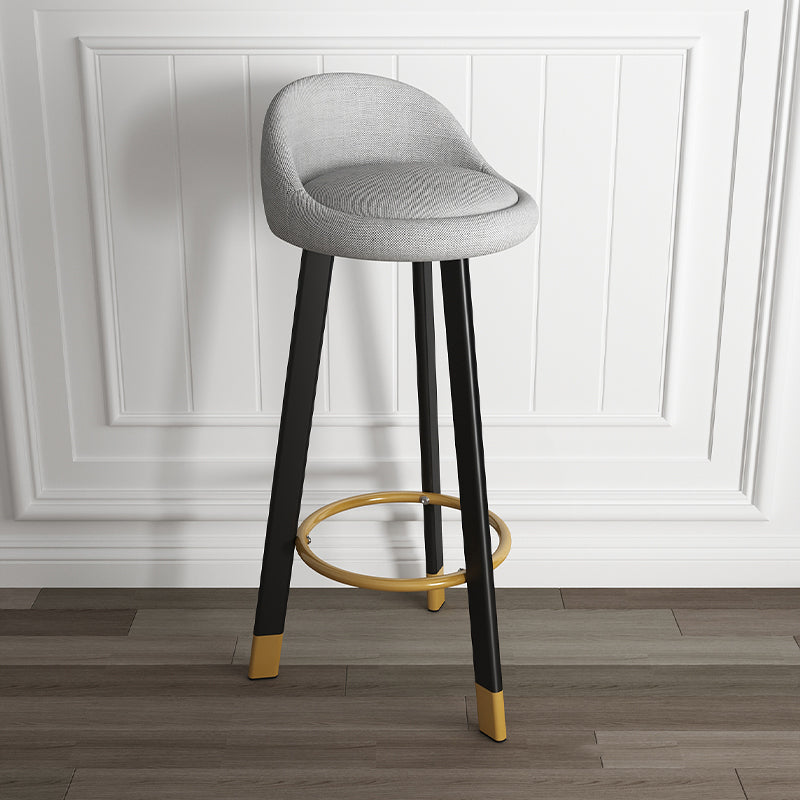 Scandinavian Style Bar-stool with Steel Legs Single Counter Stool for Kitchen Bar Grey Black Clearhalo 'Bar Furniture' 'Bar Stools' 'bar_stools' 'furn' 'furn_bar_stools' 'furniture_bar_stools' 'Kitchen & Dining Furniture' 'kitchen&dining_furn' 'kitchen' 'kitchen_furn' Furniture' 4664367