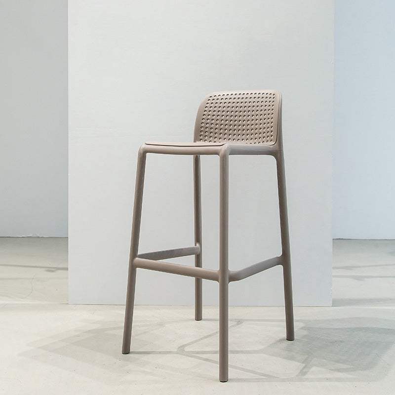 Modern Armless Backrest Counter Stool Plastic Bedroom Bar Stool with Plastic Seat Brown 1 Piece Clearhalo 'Bar Furniture' 'Bar Stools' 'bar_stools' 'furn' 'furn_bar_stools' 'furniture_bar_stools' 'Kitchen & Dining Furniture' 'kitchen&dining_furn' 'kitchen' 'kitchen_furn' Furniture' 4664396