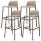 Modern Armless Backrest Counter Stool Plastic Bedroom Bar Stool with Plastic Seat Brown 4 Piece Set Clearhalo 'Bar Furniture' 'Bar Stools' 'bar_stools' 'furn' 'furn_bar_stools' 'furniture_bar_stools' 'Kitchen & Dining Furniture' 'kitchen&dining_furn' 'kitchen' 'kitchen_furn' Furniture' 4664398