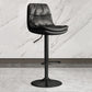Modern Leather Adjustable Height Barstool Indoor Bar Stool with Iron Legs and Low Back Black Black Clearhalo 'Bar Furniture' 'Bar Stools' 'bar_stools' 'furn' 'furn_bar_stools' 'furniture_bar_stools' 'Kitchen & Dining Furniture' 'kitchen&dining_furn' 'kitchen' 'kitchen_furn' Furniture' 4664407