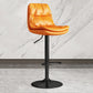 Modern Leather Adjustable Height Barstool Indoor Bar Stool with Iron Legs and Low Back Orange Black Clearhalo 'Bar Furniture' 'Bar Stools' 'bar_stools' 'furn' 'furn_bar_stools' 'furniture_bar_stools' 'Kitchen & Dining Furniture' 'kitchen&dining_furn' 'kitchen' 'kitchen_furn' Furniture' 4664415