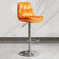 Modern Leather Adjustable Height Barstool Indoor Bar Stool with Iron Legs and Low Back Orange Silver Clearhalo 'Bar Furniture' 'Bar Stools' 'bar_stools' 'furn' 'furn_bar_stools' 'furniture_bar_stools' 'Kitchen & Dining Furniture' 'kitchen&dining_furn' 'kitchen' 'kitchen_furn' Furniture' 4664426