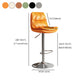 Modern Leather Adjustable Height Barstool Indoor Bar Stool with Iron Legs and Low Back Clearhalo 'Bar Furniture' 'Bar Stools' 'bar_stools' 'furn' 'furn_bar_stools' 'furniture_bar_stools' 'Kitchen & Dining Furniture' 'kitchen&dining_furn' 'kitchen' 'kitchen_furn' Furniture' 4664431