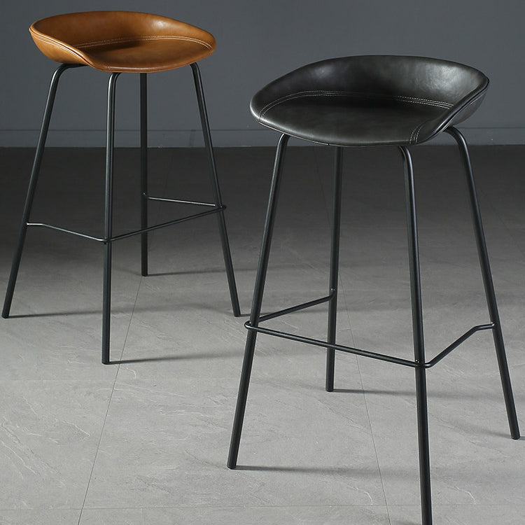 Industrial Style Bar-stool with Iron Legs Bucket Seat for Kitchen Bar Clearhalo 'Bar Furniture' 'Bar Stools' 'bar_stools' 'furn' 'furn_bar_stools' 'furniture_bar_stools' 'Kitchen & Dining Furniture' 'kitchen&dining_furn' 'kitchen' 'kitchen_furn' Furniture' 4664433