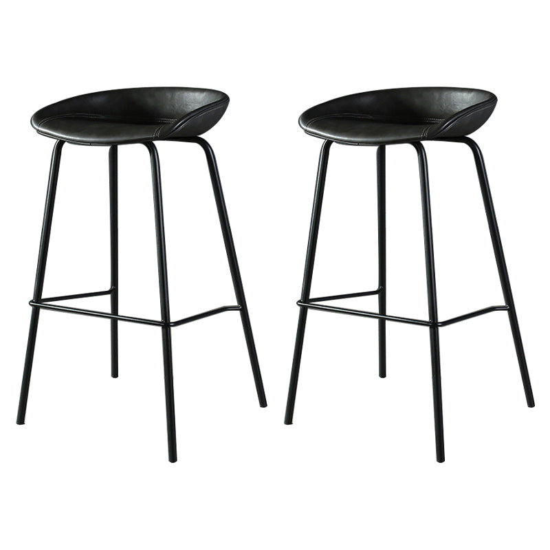 Industrial Style Bar-stool with Iron Legs Bucket Seat for Kitchen Bar Grey 2 Piece Set Clearhalo 'Bar Furniture' 'Bar Stools' 'bar_stools' 'furn' 'furn_bar_stools' 'furniture_bar_stools' 'Kitchen & Dining Furniture' 'kitchen&dining_furn' 'kitchen' 'kitchen_furn' Furniture' 4664435
