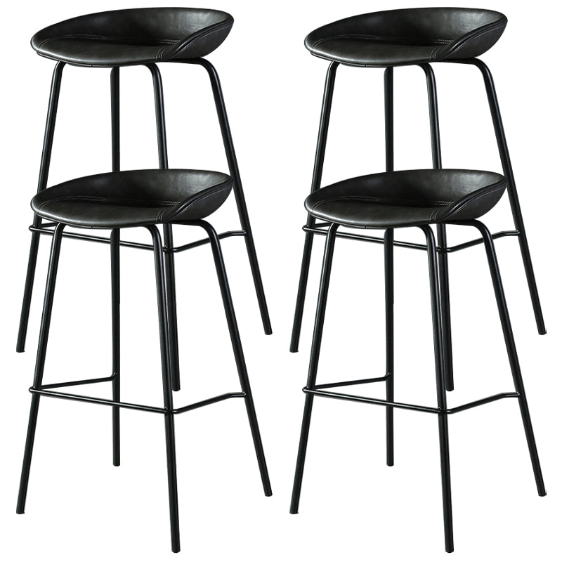 Industrial Style Bar-stool with Iron Legs Bucket Seat for Kitchen Bar Grey 4 Piece Set Clearhalo 'Bar Furniture' 'Bar Stools' 'bar_stools' 'furn' 'furn_bar_stools' 'furniture_bar_stools' 'Kitchen & Dining Furniture' 'kitchen&dining_furn' 'kitchen' 'kitchen_furn' Furniture' 4664438