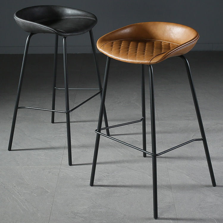 Industrial Style Bar-stool with Iron Legs Bucket Seat for Kitchen Bar Clearhalo 'Bar Furniture' 'Bar Stools' 'bar_stools' 'furn' 'furn_bar_stools' 'furniture_bar_stools' 'Kitchen & Dining Furniture' 'kitchen&dining_furn' 'kitchen' 'kitchen_furn' Furniture' 4664449