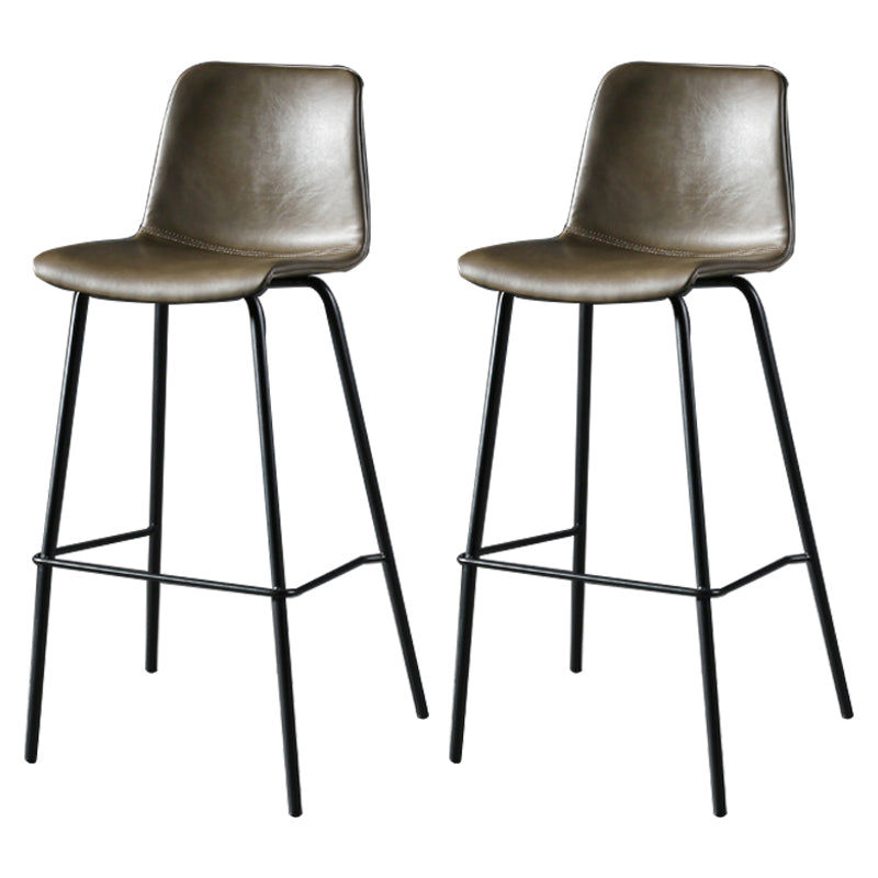 Industrial Style Bar-stool with Iron Legs Bucket Seat for Kitchen Bar Khaki 2 Piece Set Clearhalo 'Bar Furniture' 'Bar Stools' 'bar_stools' 'furn' 'furn_bar_stools' 'furniture_bar_stools' 'Kitchen & Dining Furniture' 'kitchen&dining_furn' 'kitchen' 'kitchen_furn' Furniture' 4664453