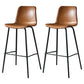 Industrial Style Bar-stool with Iron Legs Bucket Seat for Kitchen Bar Dark Brown 2 Piece Set Clearhalo 'Bar Furniture' 'Bar Stools' 'bar_stools' 'furn' 'furn_bar_stools' 'furniture_bar_stools' 'Kitchen & Dining Furniture' 'kitchen&dining_furn' 'kitchen' 'kitchen_furn' Furniture' 4664456