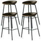 Industrial Style Bar-stool with Iron Legs Bucket Seat for Kitchen Bar Dark Khaki 4 Piece Set Clearhalo 'Bar Furniture' 'Bar Stools' 'bar_stools' 'furn' 'furn_bar_stools' 'furniture_bar_stools' 'Kitchen & Dining Furniture' 'kitchen&dining_furn' 'kitchen' 'kitchen_furn' Furniture' 4664460
