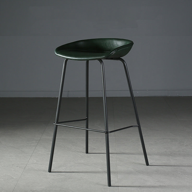 Industrial Style Bar-stool with Iron Legs Bucket Seat for Kitchen Bar Blackish Green 1 Piece Clearhalo 'Bar Furniture' 'Bar Stools' 'bar_stools' 'furn' 'furn_bar_stools' 'furniture_bar_stools' 'Kitchen & Dining Furniture' 'kitchen&dining_furn' 'kitchen' 'kitchen_furn' Furniture' 4664461