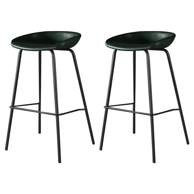 Industrial Style Bar-stool with Iron Legs Bucket Seat for Kitchen Bar Blackish Green 2 Piece Set Clearhalo 'Bar Furniture' 'Bar Stools' 'bar_stools' 'furn' 'furn_bar_stools' 'furniture_bar_stools' 'Kitchen & Dining Furniture' 'kitchen&dining_furn' 'kitchen' 'kitchen_furn' Furniture' 4664462