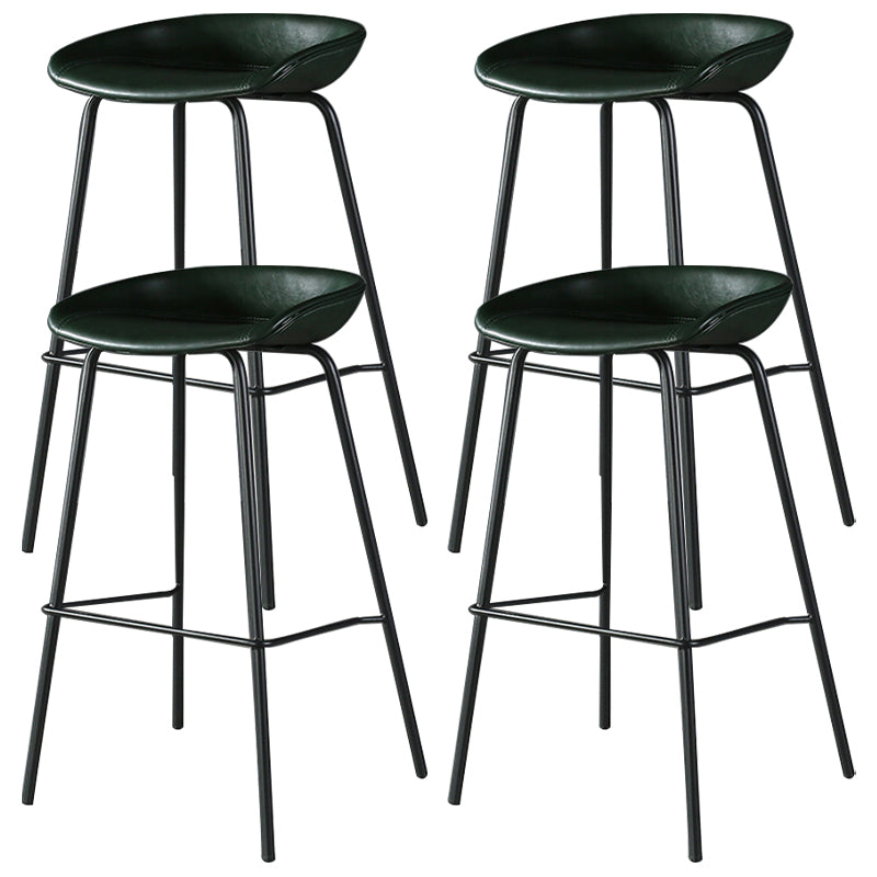 Industrial Style Bar-stool with Iron Legs Bucket Seat for Kitchen Bar Blackish Green 4 Piece Set Clearhalo 'Bar Furniture' 'Bar Stools' 'bar_stools' 'furn' 'furn_bar_stools' 'furniture_bar_stools' 'Kitchen & Dining Furniture' 'kitchen&dining_furn' 'kitchen' 'kitchen_furn' Furniture' 4664463