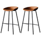 Industrial Style Bar-stool with Iron Legs Bucket Seat for Kitchen Bar Brown 2 Piece Set Clearhalo 'Bar Furniture' 'Bar Stools' 'bar_stools' 'furn' 'furn_bar_stools' 'furniture_bar_stools' 'Kitchen & Dining Furniture' 'kitchen&dining_furn' 'kitchen' 'kitchen_furn' Furniture' 4664465