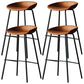 Industrial Style Bar-stool with Iron Legs Bucket Seat for Kitchen Bar Brown 4 Piece Set Clearhalo 'Bar Furniture' 'Bar Stools' 'bar_stools' 'furn' 'furn_bar_stools' 'furniture_bar_stools' 'Kitchen & Dining Furniture' 'kitchen&dining_furn' 'kitchen' 'kitchen_furn' Furniture' 4664466