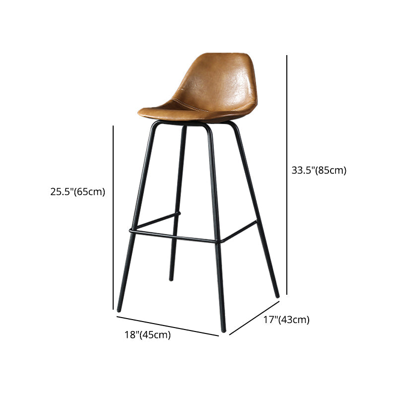 Industrial Style Bar-stool with Iron Legs Bucket Seat for Kitchen Bar Clearhalo 'Bar Furniture' 'Bar Stools' 'bar_stools' 'furn' 'furn_bar_stools' 'furniture_bar_stools' 'Kitchen & Dining Furniture' 'kitchen&dining_furn' 'kitchen' 'kitchen_furn' Furniture' 4664467