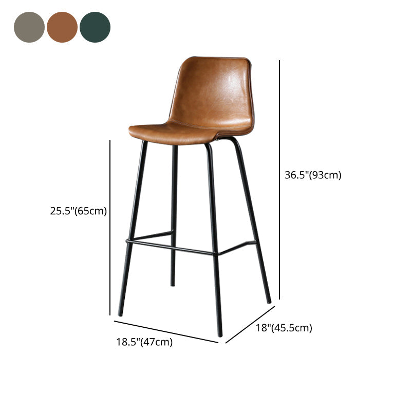Industrial Style Bar-stool with Iron Legs Bucket Seat for Kitchen Bar Clearhalo 'Bar Furniture' 'Bar Stools' 'bar_stools' 'furn' 'furn_bar_stools' 'furniture_bar_stools' 'Kitchen & Dining Furniture' 'kitchen&dining_furn' 'kitchen' 'kitchen_furn' Furniture' 4664469
