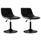 Modern Rotatable Backrest Counter Stool Steel Study Bar Stool with Leather Cushion Textured Black 2 Piece Set Clearhalo 'Bar Furniture' 'Bar Stools' 'bar_stools' 'furn' 'furn_bar_stools' 'furniture_bar_stools' 'Kitchen & Dining Furniture' 'kitchen&dining_furn' 'kitchen' 'kitchen_furn' Furniture' 4664476