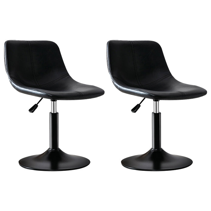Modern Rotatable Backrest Counter Stool Steel Study Bar Stool with Leather Cushion Textured Black 2 Piece Set Clearhalo 'Bar Furniture' 'Bar Stools' 'bar_stools' 'furn' 'furn_bar_stools' 'furniture_bar_stools' 'Kitchen & Dining Furniture' 'kitchen&dining_furn' 'kitchen' 'kitchen_furn' Furniture' 4664476