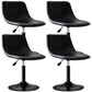 Modern Rotatable Backrest Counter Stool Steel Study Bar Stool with Leather Cushion Textured Black 4 Piece Set Clearhalo 'Bar Furniture' 'Bar Stools' 'bar_stools' 'furn' 'furn_bar_stools' 'furniture_bar_stools' 'Kitchen & Dining Furniture' 'kitchen&dining_furn' 'kitchen' 'kitchen_furn' Furniture' 4664477