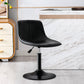 Modern Rotatable Backrest Counter Stool Steel Study Bar Stool with Leather Cushion Matte Black 1 Piece Clearhalo 'Bar Furniture' 'Bar Stools' 'bar_stools' 'furn' 'furn_bar_stools' 'furniture_bar_stools' 'Kitchen & Dining Furniture' 'kitchen&dining_furn' 'kitchen' 'kitchen_furn' Furniture' 4664479