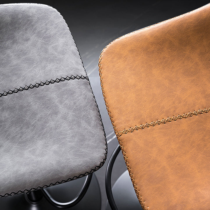 Modern Rotatable Backrest Counter Stool Steel Study Bar Stool with Leather Cushion Clearhalo 'Bar Furniture' 'Bar Stools' 'bar_stools' 'furn' 'furn_bar_stools' 'furniture_bar_stools' 'Kitchen & Dining Furniture' 'kitchen&dining_furn' 'kitchen' 'kitchen_furn' Furniture' 4664480