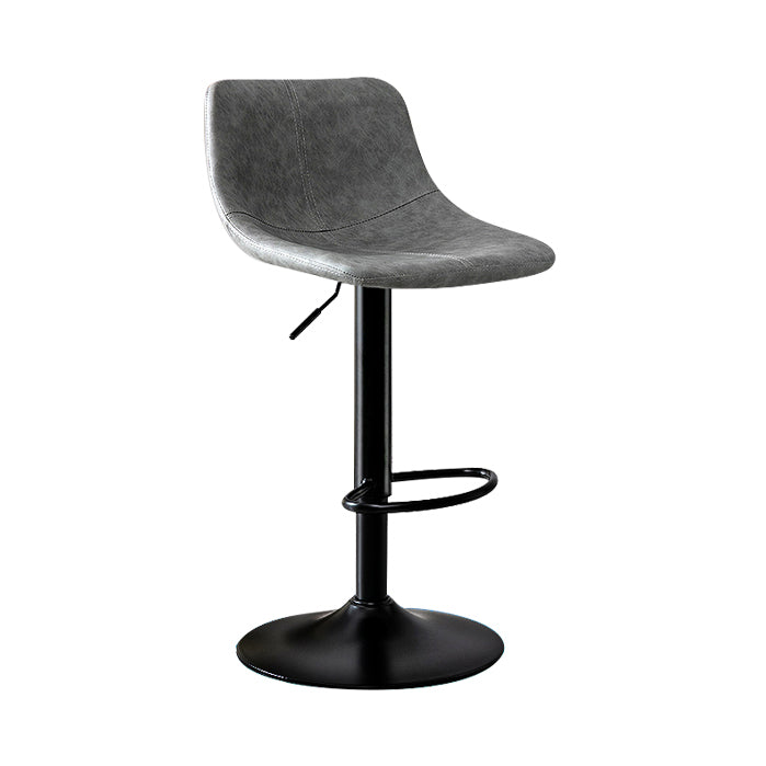 Modern Rotatable Backrest Counter Stool Steel Study Bar Stool with Leather Cushion Clearhalo 'Bar Furniture' 'Bar Stools' 'bar_stools' 'furn' 'furn_bar_stools' 'furniture_bar_stools' 'Kitchen & Dining Furniture' 'kitchen&dining_furn' 'kitchen' 'kitchen_furn' Furniture' 4664481