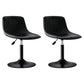 Modern Rotatable Backrest Counter Stool Steel Study Bar Stool with Leather Cushion Matte Black 2 Piece Set Clearhalo 'Bar Furniture' 'Bar Stools' 'bar_stools' 'furn' 'furn_bar_stools' 'furniture_bar_stools' 'Kitchen & Dining Furniture' 'kitchen&dining_furn' 'kitchen' 'kitchen_furn' Furniture' 4664482