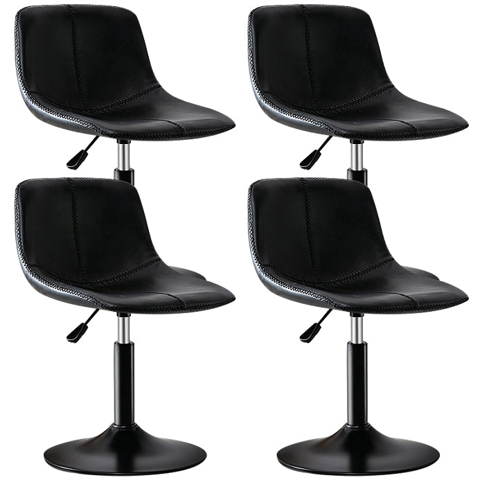 Modern Rotatable Backrest Counter Stool Steel Study Bar Stool with Leather Cushion Matte Black 4 Piece Set Clearhalo 'Bar Furniture' 'Bar Stools' 'bar_stools' 'furn' 'furn_bar_stools' 'furniture_bar_stools' 'Kitchen & Dining Furniture' 'kitchen&dining_furn' 'kitchen' 'kitchen_furn' Furniture' 4664483