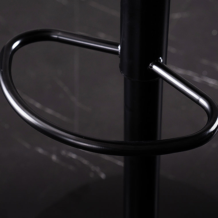 Modern Rotatable Backrest Counter Stool Steel Study Bar Stool with Leather Cushion Clearhalo 'Bar Furniture' 'Bar Stools' 'bar_stools' 'furn' 'furn_bar_stools' 'furniture_bar_stools' 'Kitchen & Dining Furniture' 'kitchen&dining_furn' 'kitchen' 'kitchen_furn' Furniture' 4664484