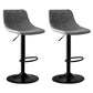 Modern Rotatable Backrest Counter Stool Steel Study Bar Stool with Leather Cushion Grey 2 Piece Set Clearhalo 'Bar Furniture' 'Bar Stools' 'bar_stools' 'furn' 'furn_bar_stools' 'furniture_bar_stools' 'Kitchen & Dining Furniture' 'kitchen&dining_furn' 'kitchen' 'kitchen_furn' Furniture' 4664488